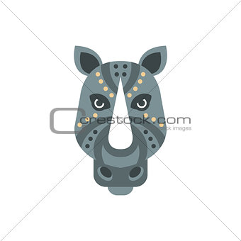 Rhinoceros African Animals Stylized Geometric Head