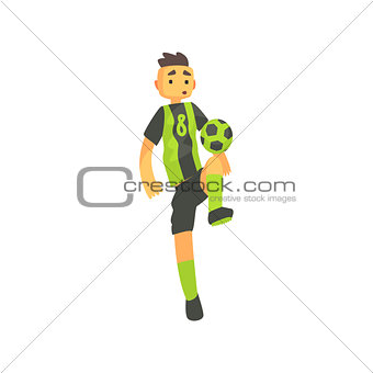 Football Player In Green Uniform Isolated Illustration