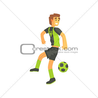 Football Player Flanking Isolated Illustration