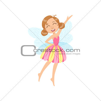 Cute Fairy In Pink Dress Girly Cartoon Character