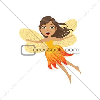 Cute Fire Fairy Girly Cartoon Character