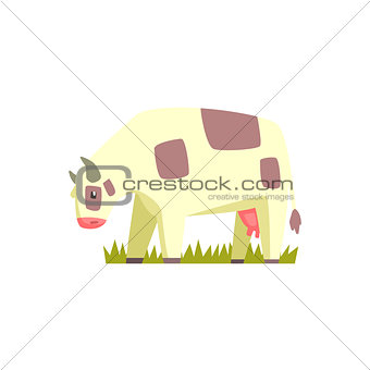Chubby Cow Toy Farm Animal Cute Sticker