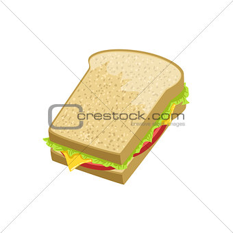 Sandwich Street Food Menu Item Realistic Detailed Illustration