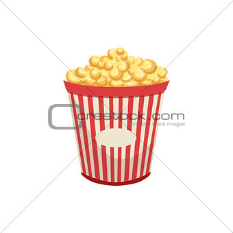 Popcorn Street Food Menu Item Realistic Detailed Illustration