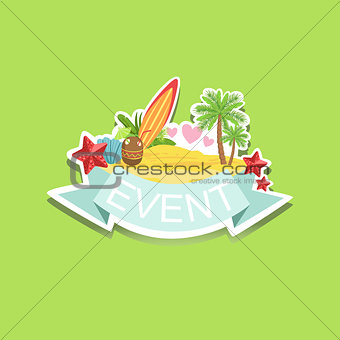 Surfing Event Template Label Cute Sticker