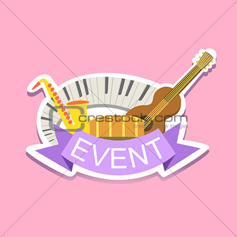 Jazz Concert Event Template Label Cute Sticker