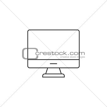 Computer monitor thin line icon