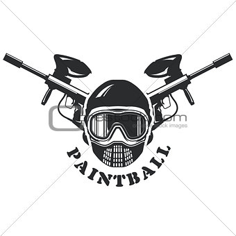 Paintball emblem - mask and two crossed markers