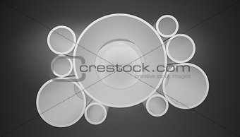 Illuminated circle white shelf for presentations