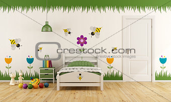 White child bedroom with decoration