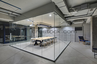 Glowing office in loft style