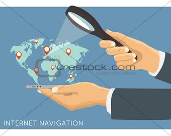 Creative infographics design on searching place or location