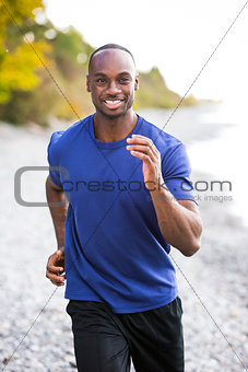young man running outdoors