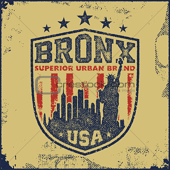 vintage bronx typography t-shirt graphics