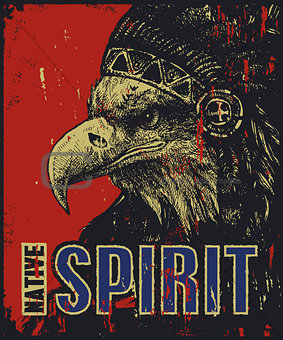 eagle in war bonnet. vector illustration
