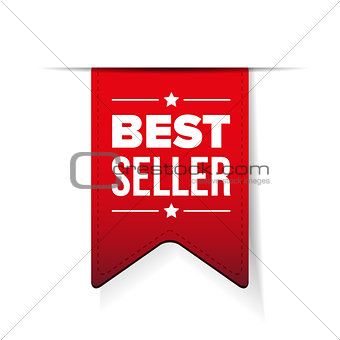 Best Seller red ribbon vector