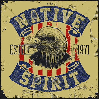native spirit poster with eagle