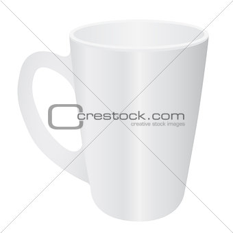 Cassic white cup on background. Vector illustration