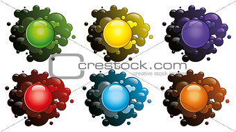 Colored blots isolated on a white background