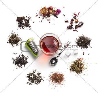 tea accessories on a white background