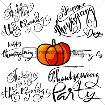 Typographic Thanksgiving Design Set