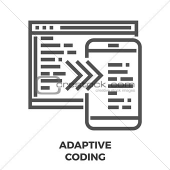 Adaptive Coding Line Icon