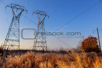 High Voltage Electric Tower. Power concept.