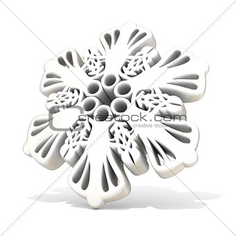 Ornamental, white snowflake, 3D