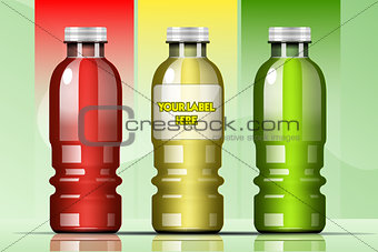 Vector set of transparent glass or plastic yellow