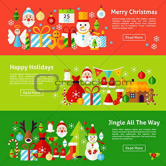 Merry Christmas Web Horizontal Banners