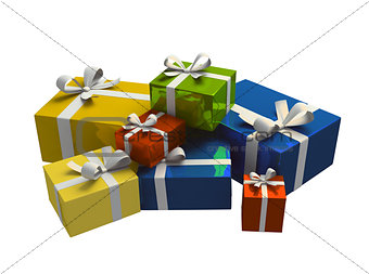 colorful gift box on white background