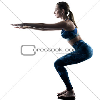 woman fitness pilates excercises silhouette