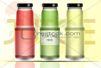Vector set of transparent glass or plastic green