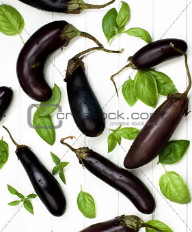 Raw Small Eggplants