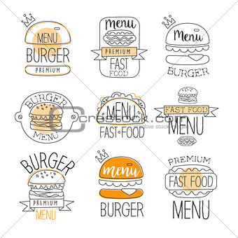 Burger Street Food Promo Labels Collection
