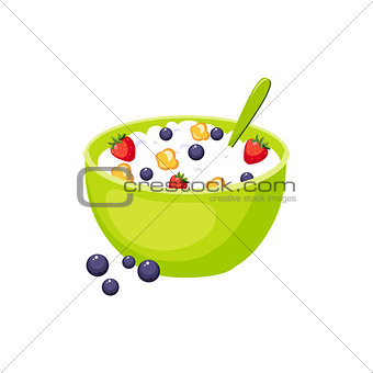 Cereals Breakfast Food Element Isolated Icon