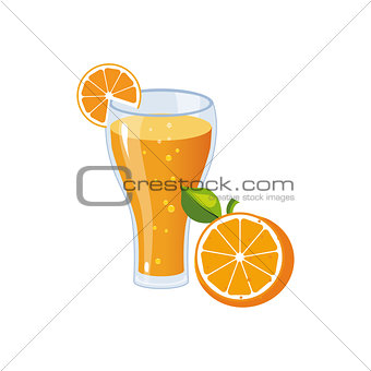 Orange Juice Breakfast Food Element Isolated Icon