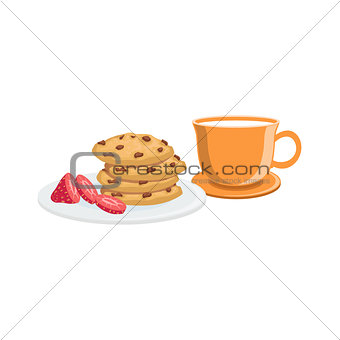 Cookies And Milk Breakfast Food  Drink Set