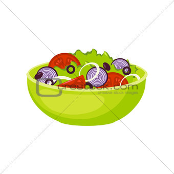 Fresh Salad Breakfast Food Element Isolated Icon