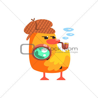 Duckling Private Detective Cute Character Sticker
