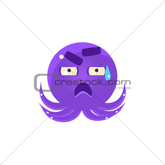 Funny Octopus In Cold Sweat Emoji