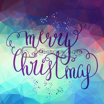 Merry christmas lettering postcard