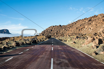 On the road for the Teide in Tenerife, Spain