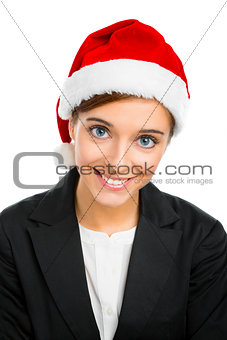 Beautiful woman with a Santa hat