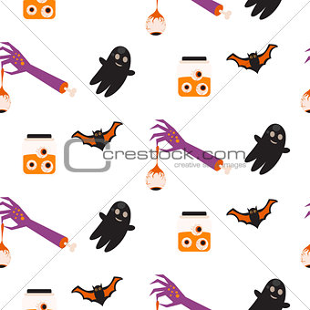 Halloween vector seamless pattern.