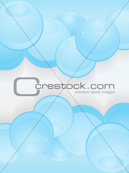 Glossy blue spheres portrait background