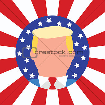 New USA President. American Flag Background.