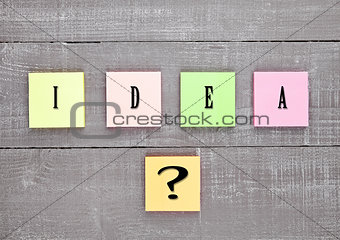 Blank different colors sticky note paper idea