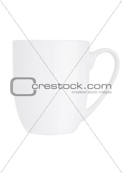 Empty coffee tea cup mug white isolated