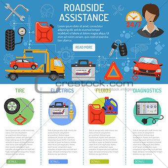 Car Service and Roadside Assistance Infographics